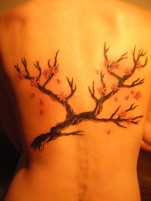 Cherry Blossom Tree Back Tattoo Pic
